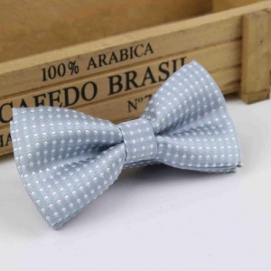 Boys Silver Polka Dot Dickie Bow with Adjustable Strap
